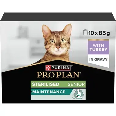 PRO PLAN® Adult 7+ Sterilised Maintenance with Turkey in Gravy Wet Cat Food