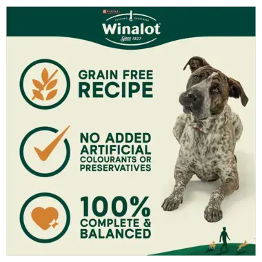 Grain free recipe, no added artificial colours, 100% complete and balanced