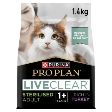 PRO PLAN® Allergen Reducing Sterilised LIVECLEAR® Turkey Dry Cat Food