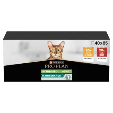 PRO PLAN® Sterilised Beef and Chicken in Gravy Wet Cat Food