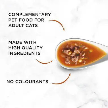 Complementary pet food for adult cats made with high quality ingredients