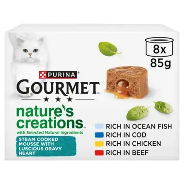 GOURMET™ Nature's Creations Gravy Heart (Chicken, Beef, Ocean Fish, Cod) Wet Cat Food
