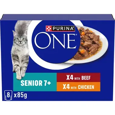 PURINA ONE® Senior 7+ Mini Fillets Chicken and Beef Wet Cat Food