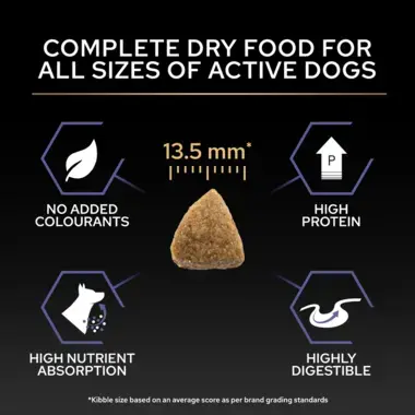 Complete dry food for all sizes of active dogs
