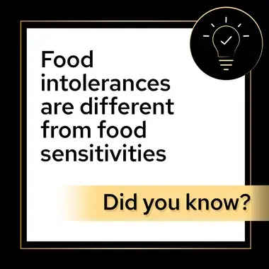 Food intolerances are different from food sensitivities