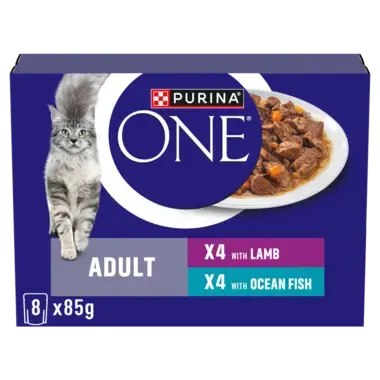 PURINA ONE® Mini Fillets Ocean Fish and Lamb Wet Cat Food