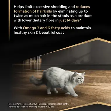 Helps limit excessive shedding and reduces formation of hairballs