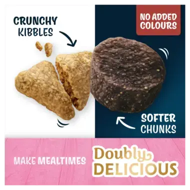 Crunchy kibbles, softer chunks, no added colours