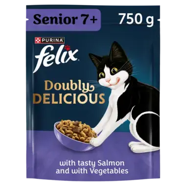 FELIX® Doubly Delicious Senior Salmon & Vegetables Dry Cat Food