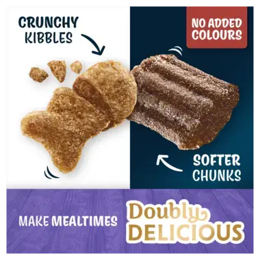 Crunchy kibbles, softer chunks, no added colours