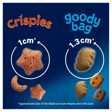 Crispies kibble shape and goody bag kibble shape
