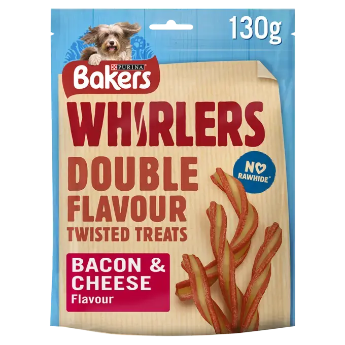 BAKERS Whirlers Bacon Cheese Dog Treats Purina
