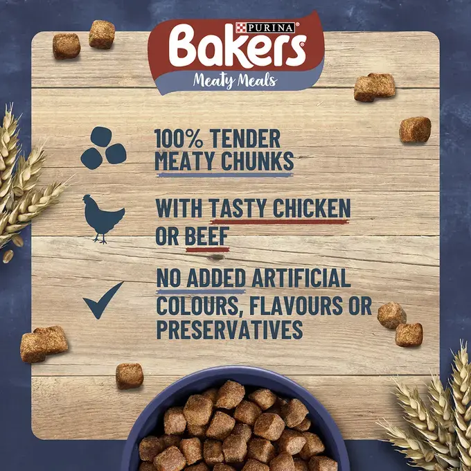 Dry dog food with meaty chunks outlet
