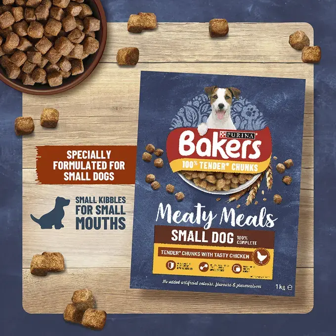 BAKERS Meaty Meals Small Dog Beef Dry Food Purina