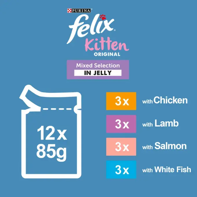 FELIX Original Kitten Mixed Selection in Jelly Wet Cat Food Purina