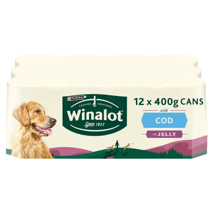 WINALOT Cod in Jelly Wet Dog Food Cans Purina