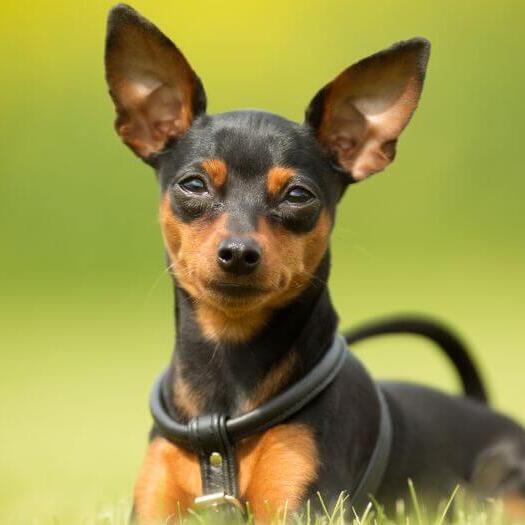 Dog sitting in grass