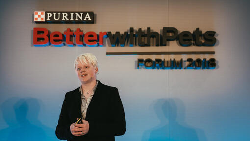 Marie Yates at a Purina event