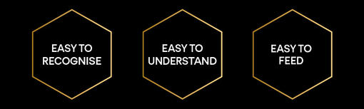 Easy to recognise / Easy to understand / easy to feed