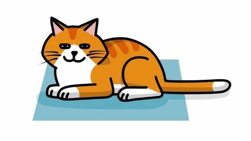 cat sleeping with eyes half shut illustration