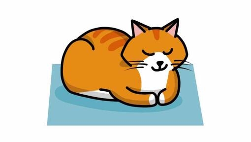 cat sleeping like a loaf illustration