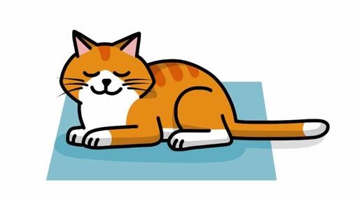 cat in upright seated sleeping position illustration