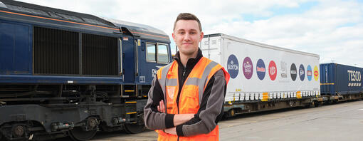 Train carriages with Nestle products on board