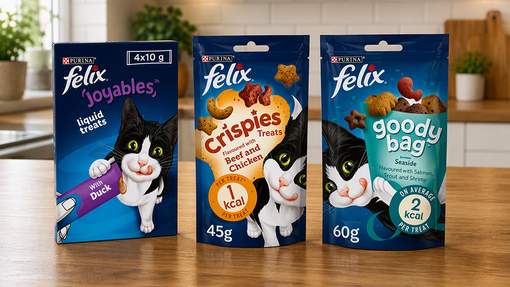 Felix snacks sat on a kitchen worktop