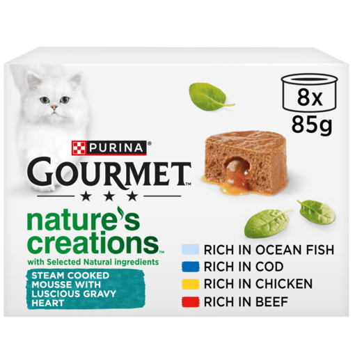 GOURMET™ Nature's Creations Gravy Heart (Chicken, Beef, Ocean Fish, Cod) Wet Cat Food
