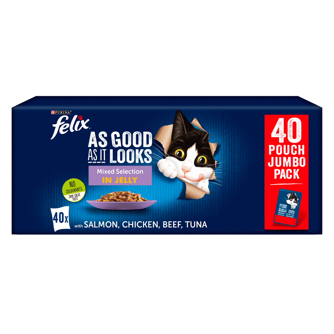 FELIX® As Good As It Looks Mixed Selection in Jelly (Beef, Salmon, Chicken, Tuna) Wet Cat Food