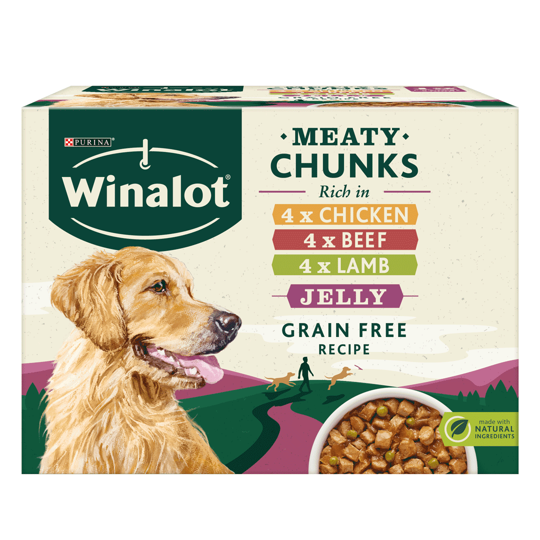 WINALOT® Meaty Chunks Mixed in Jelly (Beef, Chicken, Lamb) Wet Dog Food Pouch