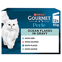 GOURMET® Perle Ocean Flakes in Gravy (Cod, Salmon, Plaice, Saithe) Wet Cat Food