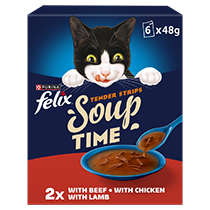 FELIX® Soup Tender Strips with Beef, Chicken and Lamb Wet Cat Food