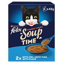 FELIX® Soup Tender Strips with Cod, Tuna and Plaice Wet Cat Food